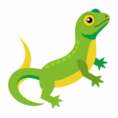 green lizard isolated on white