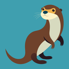 vector illustration of a cartoon otter