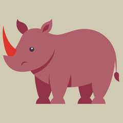 cartoon rhino vector illustration