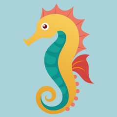 vector illustration of a seahorse