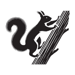 Detailed squirrel silhouette for artistic digital designs - Squirrel black vector
