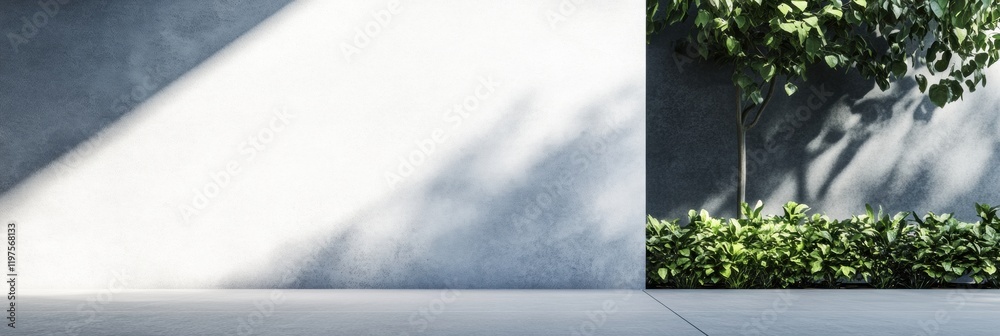 Poster Modern outdoor space with ample copy area for creative design and messaging. Generative AI