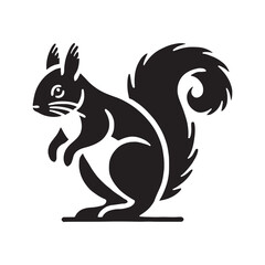 Captivating squirrel silhouette for digital applications - Squirrel black vector
