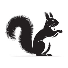 Squirrel silhouette for creative projects - Squirrel black vector
