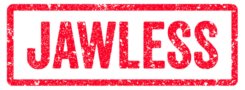 Jawless Stamp Transparent Seal, Red Grunge Jawless Word Rubber Stamp Seal