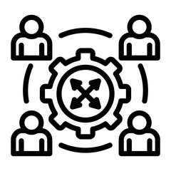 Cross-Functional Team Icon Element For Design
