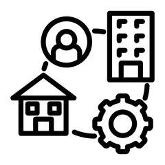 Hybrid Work Model Icon Element For Design