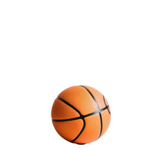 A bright orange basketball resting on a plain transparent background for a clean and minimalistic visual presentation, basket ball on transparent background