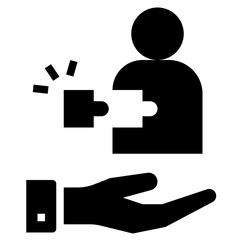 problem solving glyph style icon