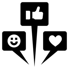 social media glyph style icon