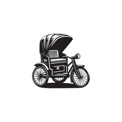 Fototapeta premium Rickshaw icon vector design symbol art illustration.