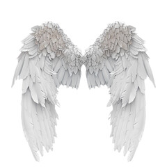 White angel wings isolated on transparent background perfect for design projects adding a heavenly touch to your creations a symbol of freedom purity and hope