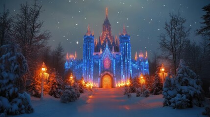 Enchanted Winter Castle: A Night of Magic and Wonder