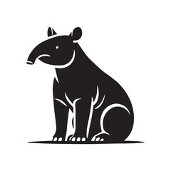 Simplified takin silhouette for innovative design purposes - Takin illustration - minimallest takin vector
