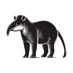 Detailed takin silhouette for unique media applications - Takin black vector
