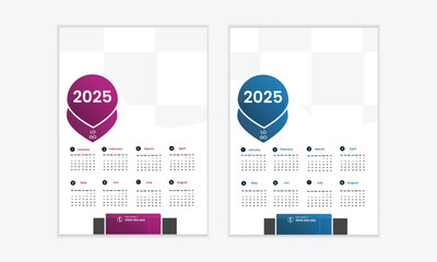 Calendar 2024 - Abstract Geometric Bauhaus Shape Style. Vector Color Art Design