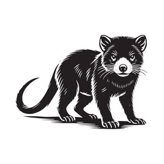 Unique Tasmanian Devil silhouette for versatile creative designs - Tasmanian Devil illustration - minimallest Tasmanian Devil vector
