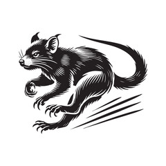 Bold Tasmanian Devil silhouette for unique digital applications - Tasmanian Devil black vector
