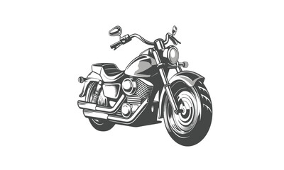 Fototapeta premium A motorcycle vector silhouette is a simplified, flat graphic representation of a motorcycle, focusing on its basic shape and key features like the frame, wheels, handlebars, and exhaust.