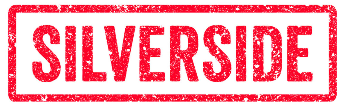 Silverside Stamp Transparent Seal, Red Grunge Silverside Word Rubber Stamp Seal