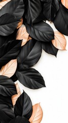Black and golden leaves creating a striking modern background.