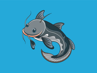 Cat fish vector art Illustration file 