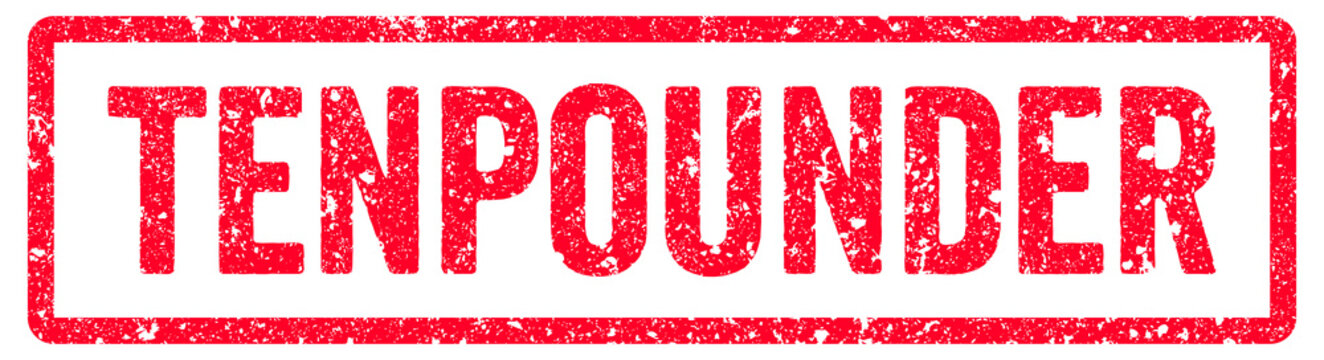Tenpounder Stamp Transparent Seal, Red Grunge Tenpounder Word Rubber Stamp Seal