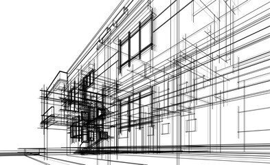 Obraz premium Sketch of modern building