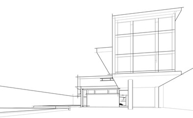 Sketch of modern building