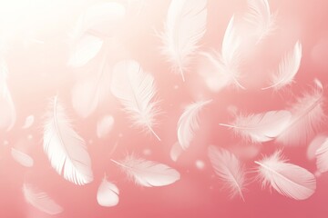 Obraz premium Delicate Pink Feathers, soft pastel hues, textured elegance, romantic ambiance, perfect for Valentine's or wedding themes.