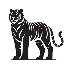 Simplified tiger silhouette for creative media purposes - Tiger illustration - minimallest tiger vector
