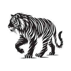 Captivating tiger silhouette for innovative design projects - Tiger black vector
