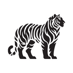 Majestic tiger silhouette for artistic projects - Tiger black vector
