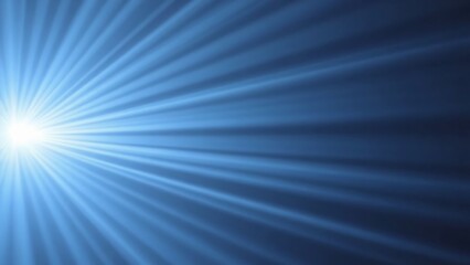 Abstract Blue Light Rays Background - Bright Sunburst Radiating Energy