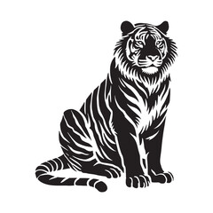 Stylish tiger silhouette for creative artistic projects - Tiger illustration - minimallest tiger vector
