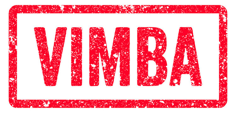 Vimba Stamp Transparent Seal, Red Grunge Vimba Word Rubber Stamp Seal