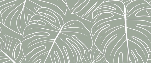 Fototapeta premium minimalistic leaf pattern in soft pastel tones adds a peaceful, nature inspired atmosphere, making it perfect for backgrounds in wellness or eco friendly designs.