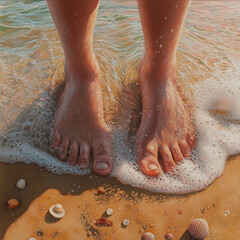 feet on the beach