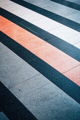 Fototapeta premium Crosswalk with red and white stripes
