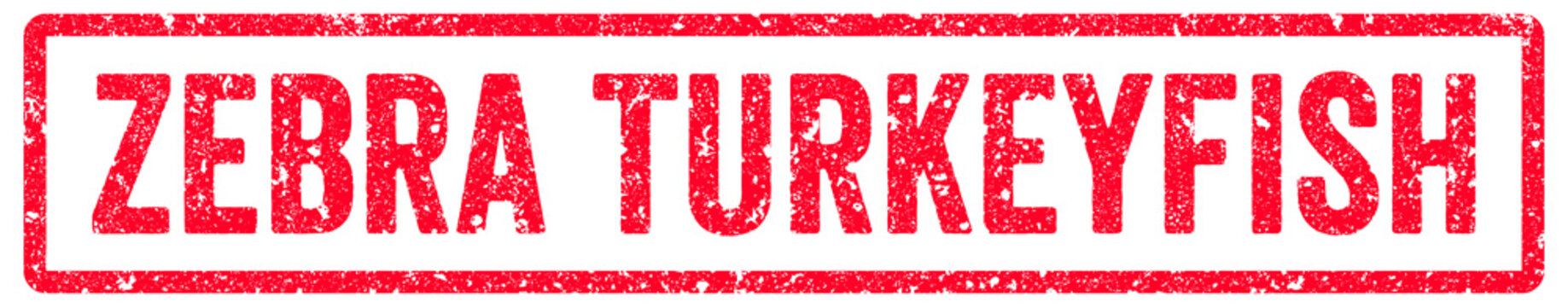 Zebra Turkeyfish Stamp Transparent Seal, Red Grunge Zebra Turkeyfish Word Rubber Stamp Seal