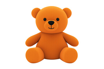 Obraz premium A cute, orange teddy bear with a smiling face, round ears, and soft, rounded body, perfect for cuddling and children's playtime.