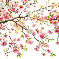 Fototapeta premium Beautiful Pink White Blossom Branches Spring Floral Design tree soft fresh bloom image decor plant 