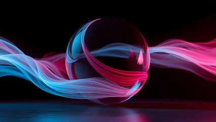 A mesmerizing abstract representation of a distorted ball, executed in a hypnotic loop style