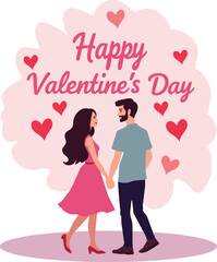 Romantic Valentine's Day Couple Holding Hands
