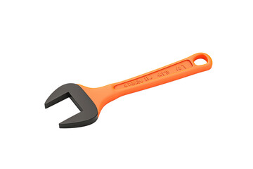Obraz premium A bright orange adjustable wrench designed for gripping and turning various sized nuts and bolts.
