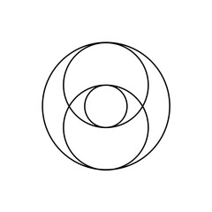 Vesica Piscis Geometric Symbol with Intersecting Circles