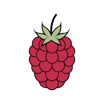 recommend clip art: Monochromatic raspberry silhouette - black and white berry illustration, simple fruit design, minimalist raspberry art