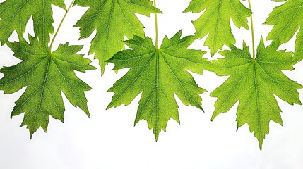 Luminous Green Maple Leaves: A Botanical Study in Vibrant Detail