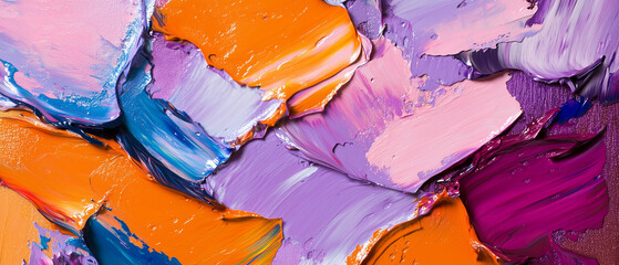 Abstract Palette Knife Painting with Vibrant Pastel Colors