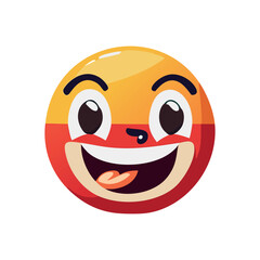 Colorful Smiling Emoji Icon – Vibrant Cartoon Happy Face Illustration